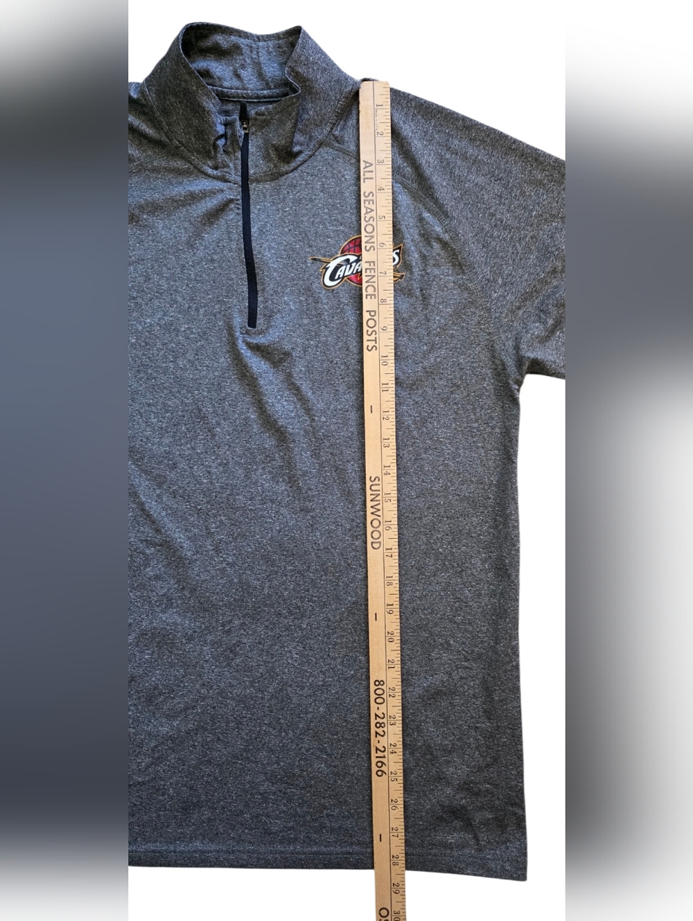 Cleveland Cavaliers NBA Medium Gray Quarter Zip Athletic Basketball Pullover - Picture 7 of 8